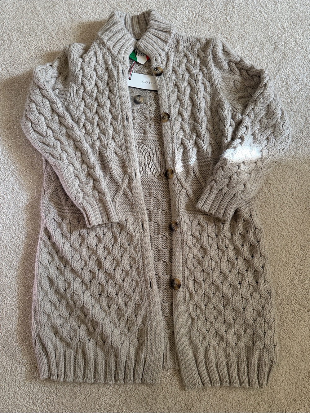 Cozy Cable-Knit Long Cardigan Sweater - Neutral Cream